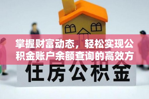 天河掌握财富动态，轻松实现公积金账户余额查询的高效方法