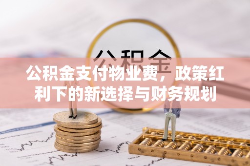 天河公积金支付物业费，政策红利下的新选择与财务规划