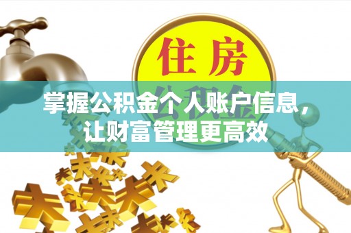 天河掌握公积金个人账户信息，让财富管理更高效