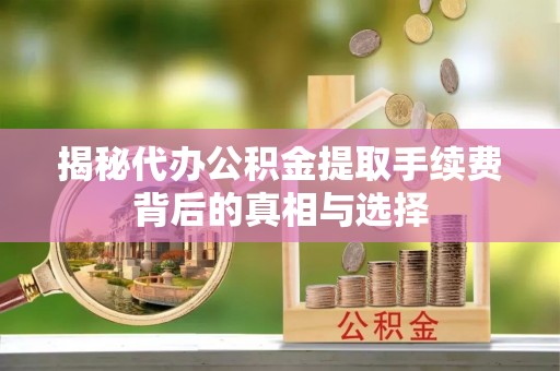 天河揭秘代办公积金提取手续费背后的真相与选择